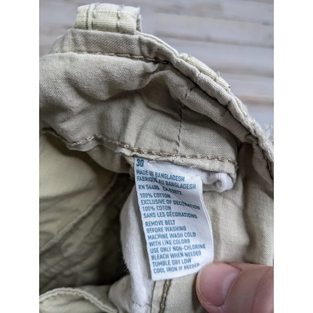 American Eagle Cargo Shorts Mens 30‎ Tan Khaki Ripstop Longboard Outdoors Skater